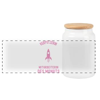 Meilleur plâtrier employé du mois Nettoyeur - Boîte à biscuits avec couvercle en bois - blanc - Devant