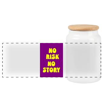 No Risk No Story – Vivez courageusement, soyez réaliste - Boîte à biscuits avec couvercle en bois - blanc - Devant
