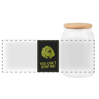 Unstoppable – You Can't Stop Me! - Panoramic Cookie Jar with Wooden Lid - white - Front
