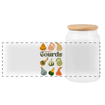 Diversity of Gourds - Panorama Keksdose mit Holzdeckel - Weiß - Vorne