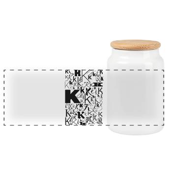 Typo K - Conception de lettres pour les amateurs de polices de caractères - Boîte à biscuits avec couvercle en bois - blanc - Devant