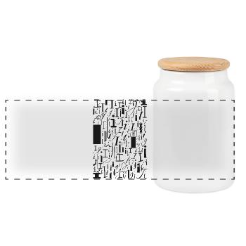 Typo I - Conception de lettres pour les amateurs de polices de caractères - Boîte à biscuits avec couvercle en bois - blanc - Devant