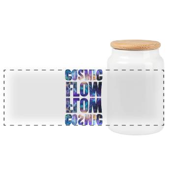 Flux cosmique – Univers - Boîte à biscuits avec couvercle en bois - blanc - Devant