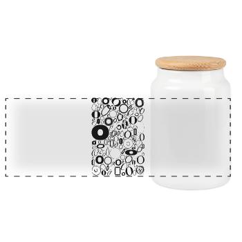 Typo O – Letter Design for Font Lovers - Panoramic Cookie Jar with Wooden Lid - white - Front