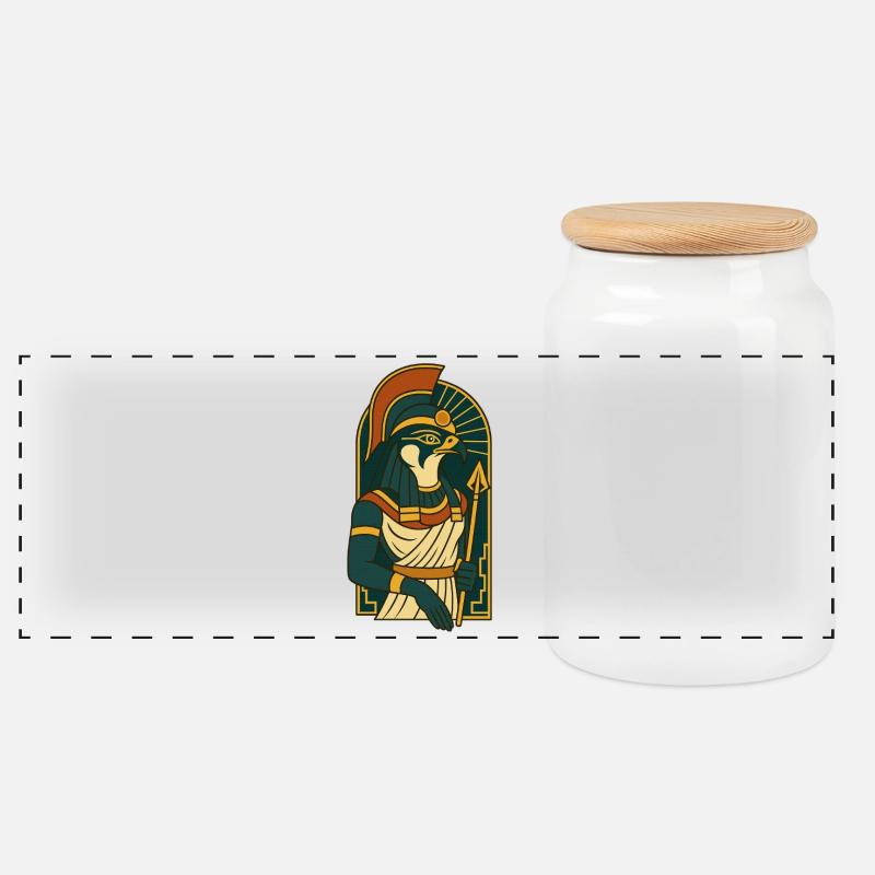Horus - Panorama Keksdose mit Holzdeckel - Weiß