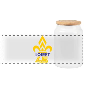 Fleur de Lys Loiret 45 - Panoramic Cookie Jar with Wooden Lid - white - Front