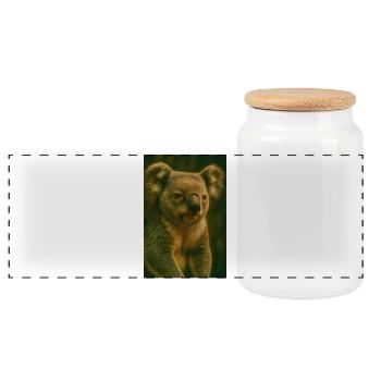 Animaux - Koala - Boîte à biscuits avec couvercle en bois - blanc - Devant
