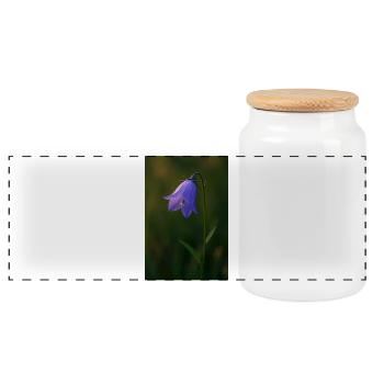 Bluebell - Panoramic Cookie Jar with Wooden Lid - white - Front