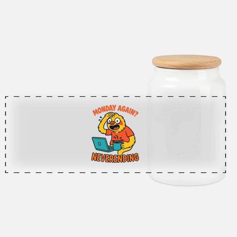 Lundi encore sans fin - Boîte à biscuits avec couvercle en bois - blanc