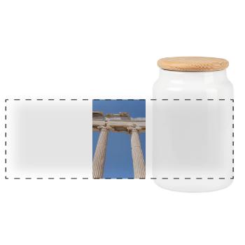 Colonnes antiques sous le ciel bleu, Acropole - Boîte à biscuits avec couvercle en bois - blanc - Devant