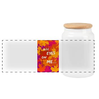 Tous les regards sur moi automne - Boîte à biscuits avec couvercle en bois - blanc - Devant