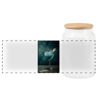 Aqua Splash Coupe Burst - Boîte à biscuits avec couvercle en bois - blanc - Devant