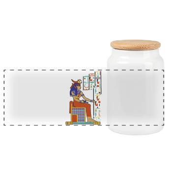 SERKET The Scorpion Goddess - Panoramic Cookie Jar with Wooden Lid - white - Front