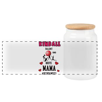 Kinball Beste Mama Mutter Muttertag Geburtstag - Panorama Keksdose mit Holzdeckel - Weiß - Vorne