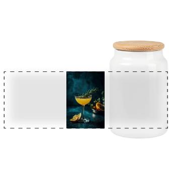 Zitrus-Rosmarin-Spritz - Panorama Keksdose mit Holzdeckel - Weiß - Vorne