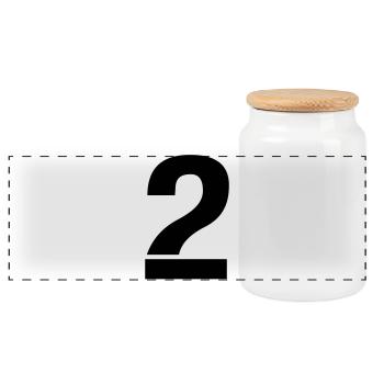 2 - Boîte à biscuits avec couvercle en bois - blanc - Devant