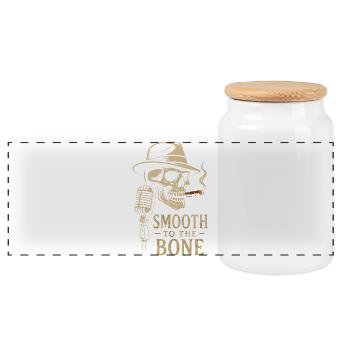 SMOOTH TO THE BONE: Skull Jazz Blues, Hat & C - Panoramic Cookie Jar with Wooden Lid - white - Front