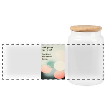 Vous n’existez qu’une seule fois – heureusement ! - Boîte à biscuits avec couvercle en bois - blanc - Devant
