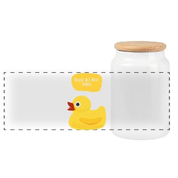 Parlez à la conception du canard ailé - Boîte à biscuits avec couvercle en bois - blanc - Devant