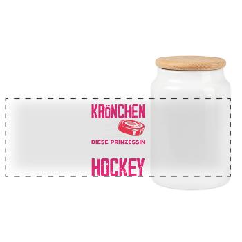 Cadeau drôle de joueur de hockey - Boîte à biscuits avec couvercle en bois - blanc - Devant