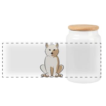 Chemise Kishu Inu Dog Dad Lover – Race de chien japonais - Boîte à biscuits avec couvercle en bois - blanc - Devant