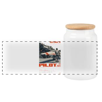 MARS PILOT - Panorama Keksdose mit Holzdeckel - Weiß - Vorne
