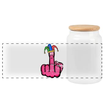 Majeur Stingerfinger Carnaval - Boîte à biscuits avec couvercle en bois - blanc - Devant