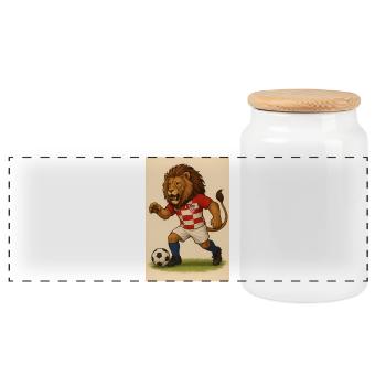 Maillot de football Lion en Croatie - Boîte à biscuits avec couvercle en bois - blanc - Devant