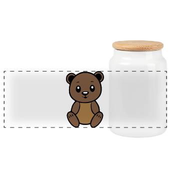Baer_Baerchen_braun_T shirt_Kinder_Geschenk - Boîte à biscuits avec couvercle en bois - blanc - Devant