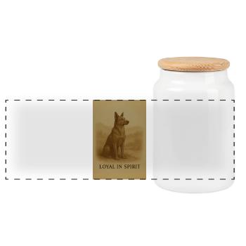 Loyal in spirit Dog - Panoramic Cookie Jar with Wooden Lid - white - Front