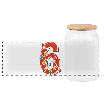 Fun 67 Numéro 6-7 6 7 Assorti Noël Six Vous - Boîte à biscuits avec couvercle en bois - blanc - Devant