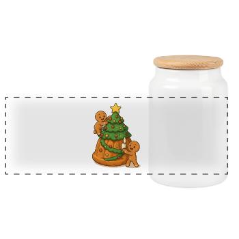 Bonhommes pain epice mannele alsace kougelhopf - Boîte à biscuits avec couvercle en bois - blanc - Devant