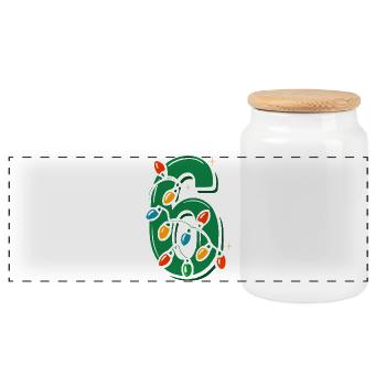 Fun 67 Numéro 6-7 6 7 Assorti Noël Six Vous - Boîte à biscuits avec couvercle en bois - blanc - Devant