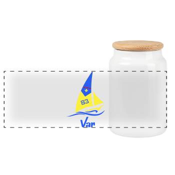 Sailboat Var 83 - Panoramic Cookie Jar with Wooden Lid - white - Front