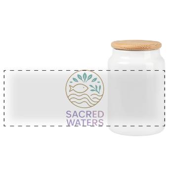 Sacred Waters (Heilige Wasser) - Panoramic Cookie Jar with Wooden Lid - white - Front