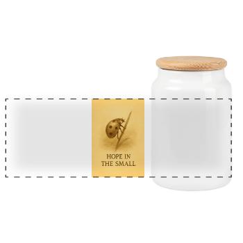 Hope in the Small - Panoramic Cookie Jar with Wooden Lid - white - Front