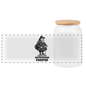 Dicton drôle du forestier allemand - Boîte à biscuits avec couvercle en bois - blanc - Devant