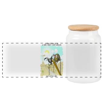 Les vautours - Boîte à biscuits avec couvercle en bois - blanc - Devant