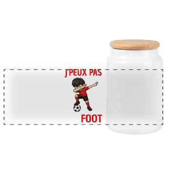 I Can't I Football Boys - Panoramic Cookie Jar with Wooden Lid - white - Front