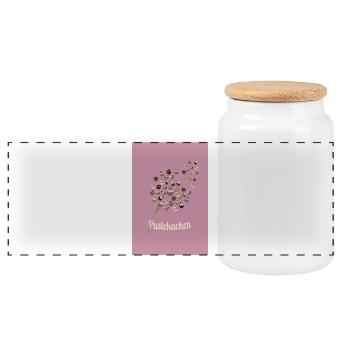 Gâteau feuilleté – Motif de cupcakes drôle - Boîte à biscuits avec couvercle en bois - blanc - Devant