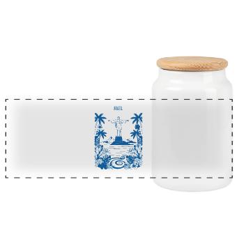Christ Rio Tropical Island Blue - Boîte à biscuits avec couvercle en bois - blanc - Devant
