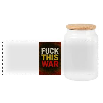 Fuck This War Protest - Panorama Keksdose mit Holzdeckel - Weiß - Vorne