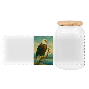 Pygargue à tête blanche Polynature - Boîte à biscuits avec couvercle en bois - blanc - Devant