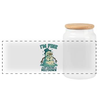 Ironie de la fusion des bonhommes de neige Sarcasme - Boîte à biscuits avec couvercle en bois - blanc - Devant