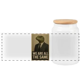 Nous sommes tous pareils - Boîte à biscuits avec couvercle en bois - blanc - Devant