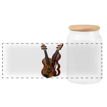 GUITAR LOVERS - sound & vision - Panoramic Cookie Jar with Wooden Lid - white - Front