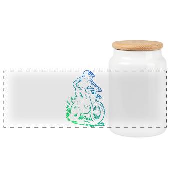 Motif motocross pour les vrais passionnés - Boîte à biscuits avec couvercle en bois - blanc - Devant