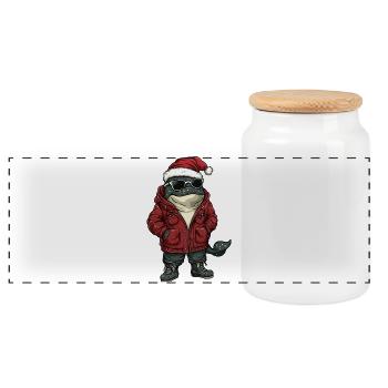Wal Weihnachten Winter - Panorama Keksdose mit Holzdeckel - Weiß - Vorne