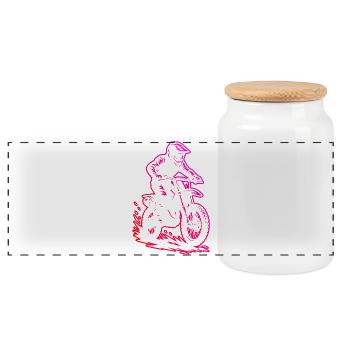 Graphismes motocross pour le motocross - Boîte à biscuits avec couvercle en bois - blanc - Devant