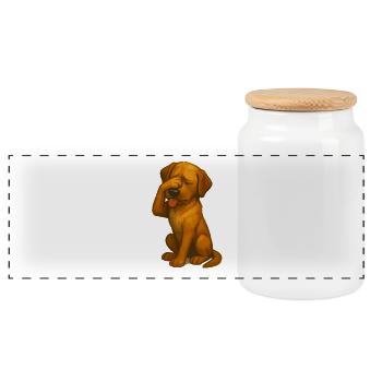 T-shirt labrador honteux – Motif de chien drôle - Boîte à biscuits avec couvercle en bois - blanc - Devant
